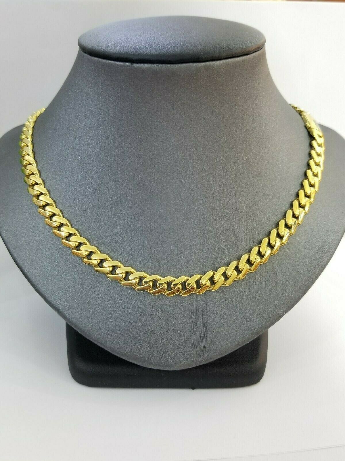 REAL 10k Gold Royal Miami Cuban Chain 6mm Monaco Necklace 18"-24" 10kt yellow Gd