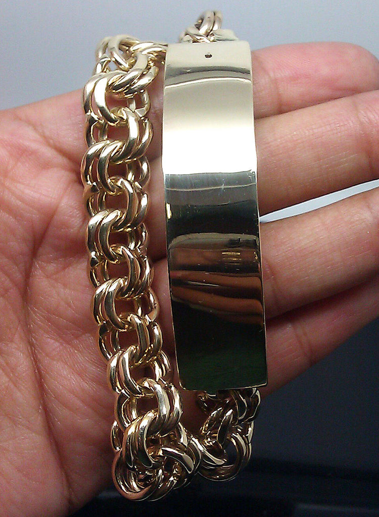 Amazon.com: icebros 14k Gold Handmade Tight Link Miami Cuban Bracelets in  999 Silver (Width 10mm, Length 7