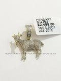 10k Yellow Gold Diamond GOAT charm pendant Real Greatest Of All Time 0.36 CT