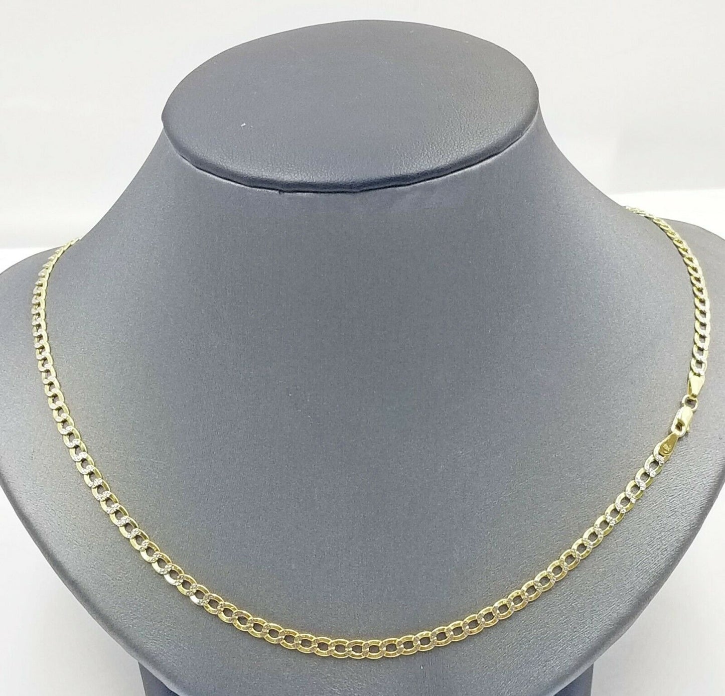 10K Yellow Gold 4mm Miami Cuban Curb Link chain Necklace 18"-26" Diamond Cut