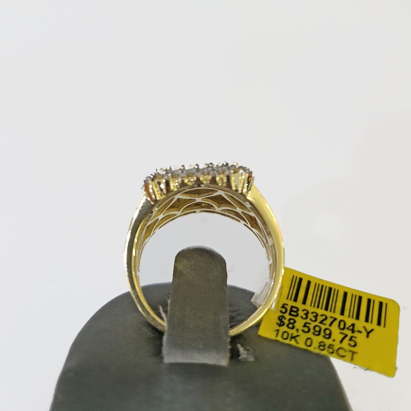 Real 10k Yellow Gold Diamonds Mens Ring Natural Diamond Size 10