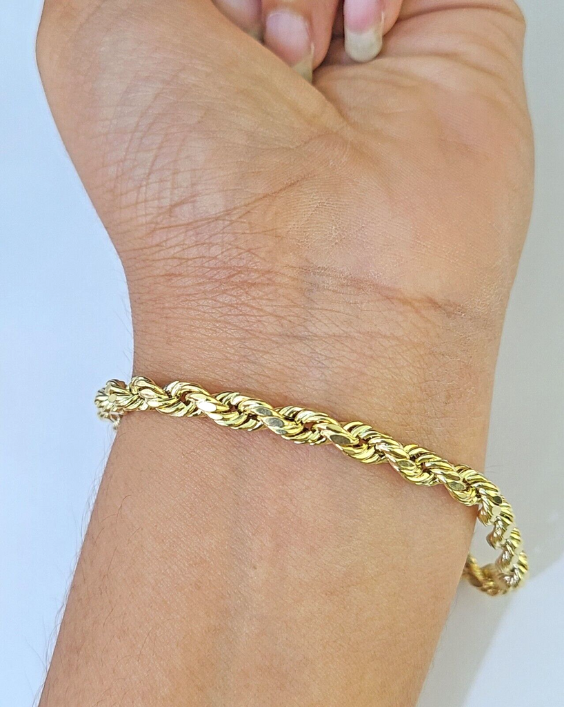 8 inch 14k best sale gold rope bracelet