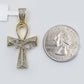 10k Real Gold Cross Evil Eye Pendant Genuine Diamonds Charm 10KT