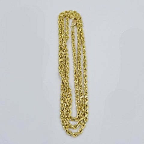 REAL 10K Yellow Gold Rope Chain Necklace 3mm 18" 20" 22" 24" 26" Inch