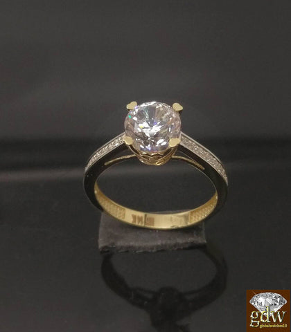 Real 10k Yellow Gold Ladies Engagement Wedding Anniversary Ring Promise Women