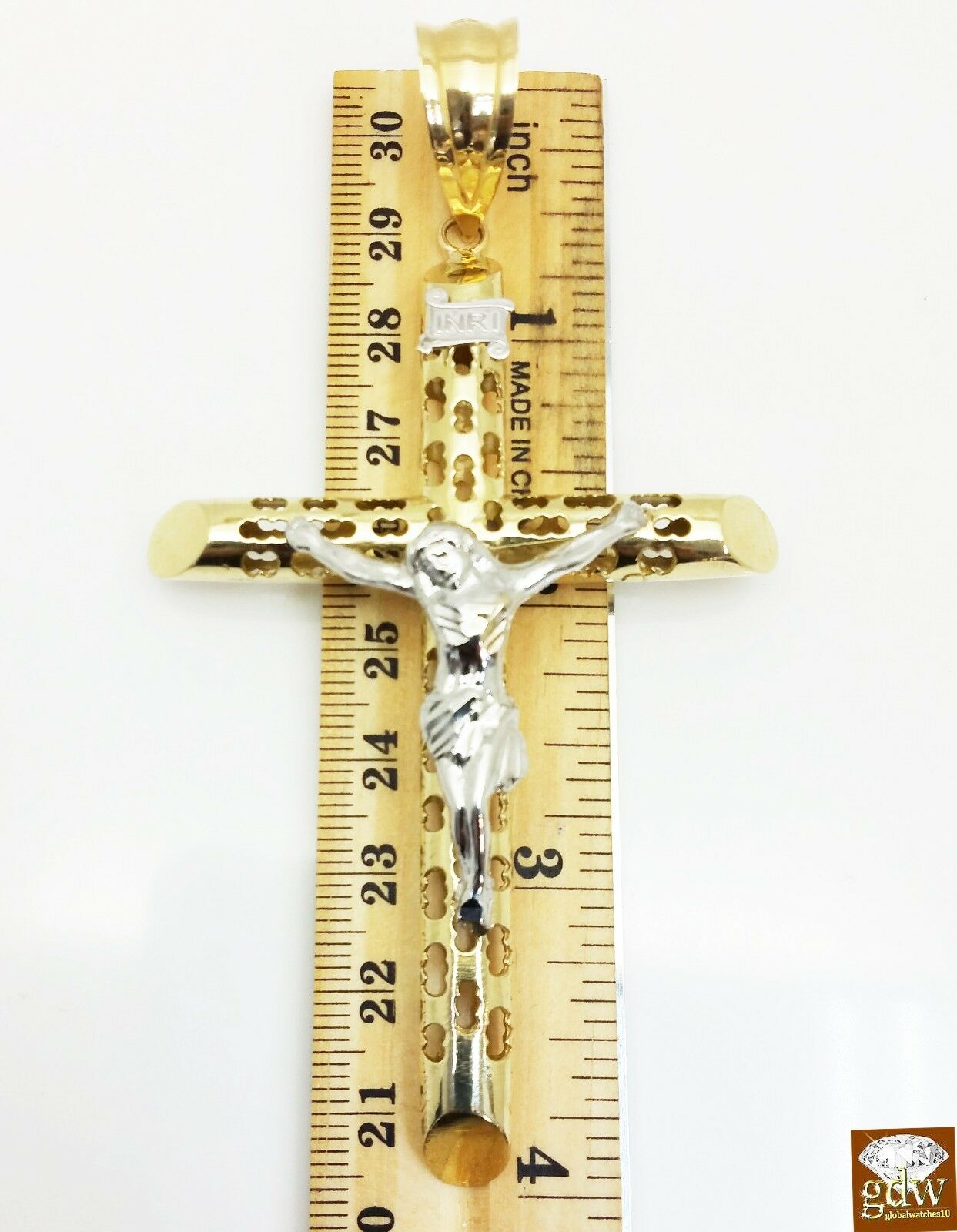 10k Yellow Gold Jesus Crucifix Cross pendant Charm Men Women