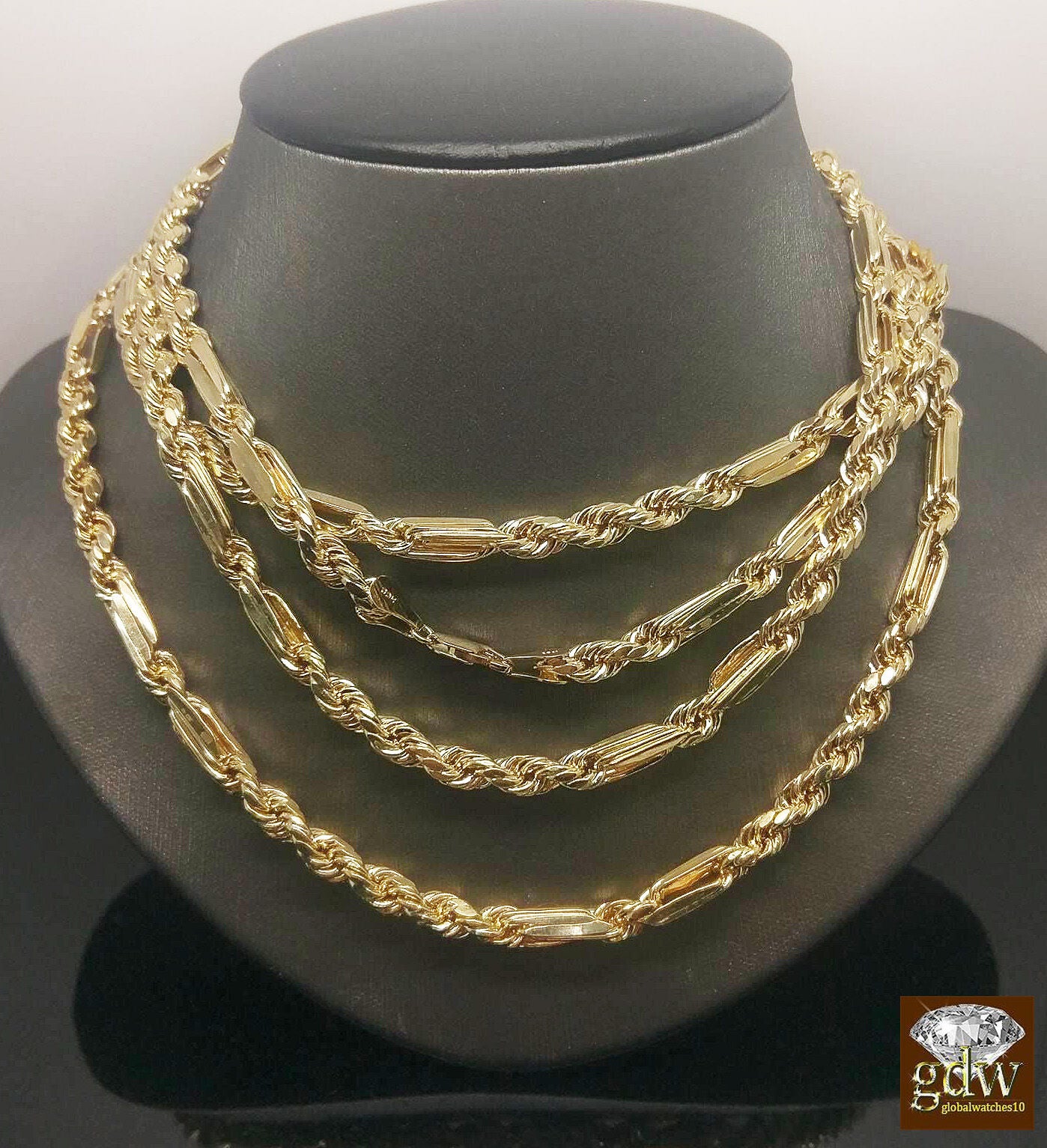 Real 10k Yellow Gold Milano Rope Chain Necklace 5mm 22 inch Free Shipping Sale