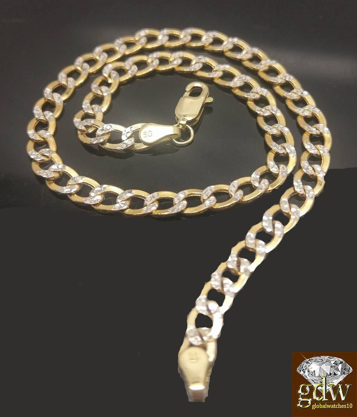 REAL 10k Gold Cuban Link Bracelet Diamond Cuts 9Inch Men Women