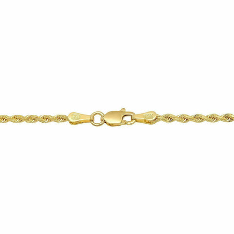 Solid 10k Yellow Gold Rope Chain 1mm-10mm Diamond Cut Pendant Necklace16"-30"