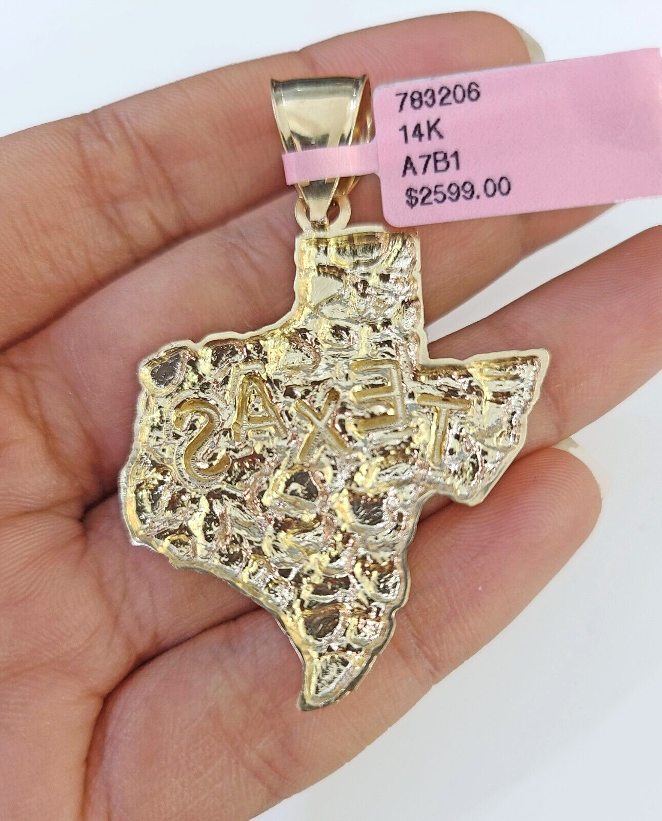 14k Yellow Gold Texas Map Charm / Pendant Real 14k Gold State Maps