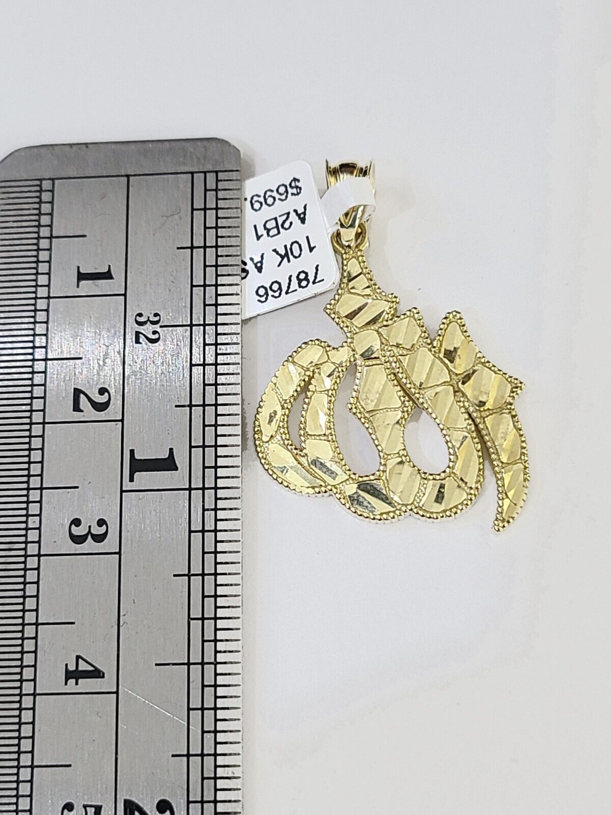 10K Real Yellow Gold Allah Charm Pendant Gold 10k