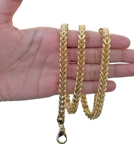10k Yellow Gold Franco Chain 22 24 26 28" Inch Real Gold 7mm Box Necklace