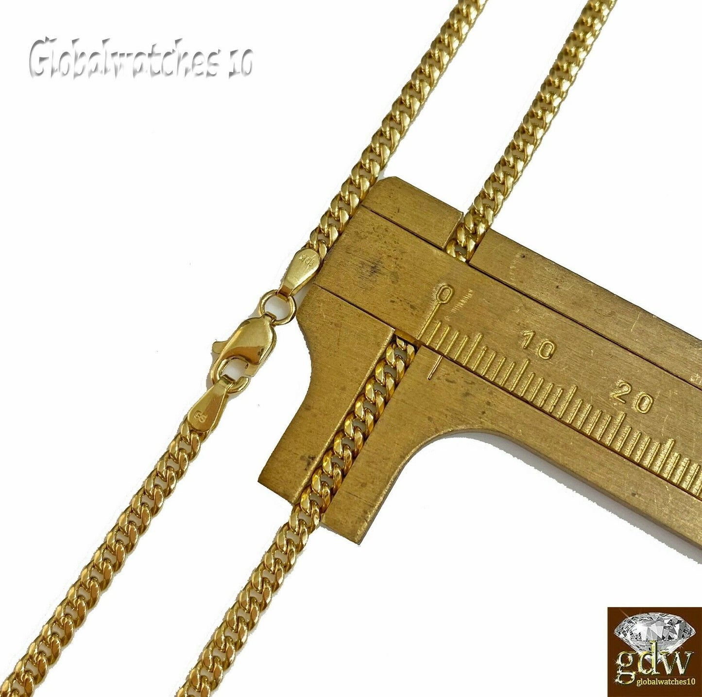 10k Gold Key to the City Charm Pendant with Miami Cuban Chain 20 22 24 26 inch