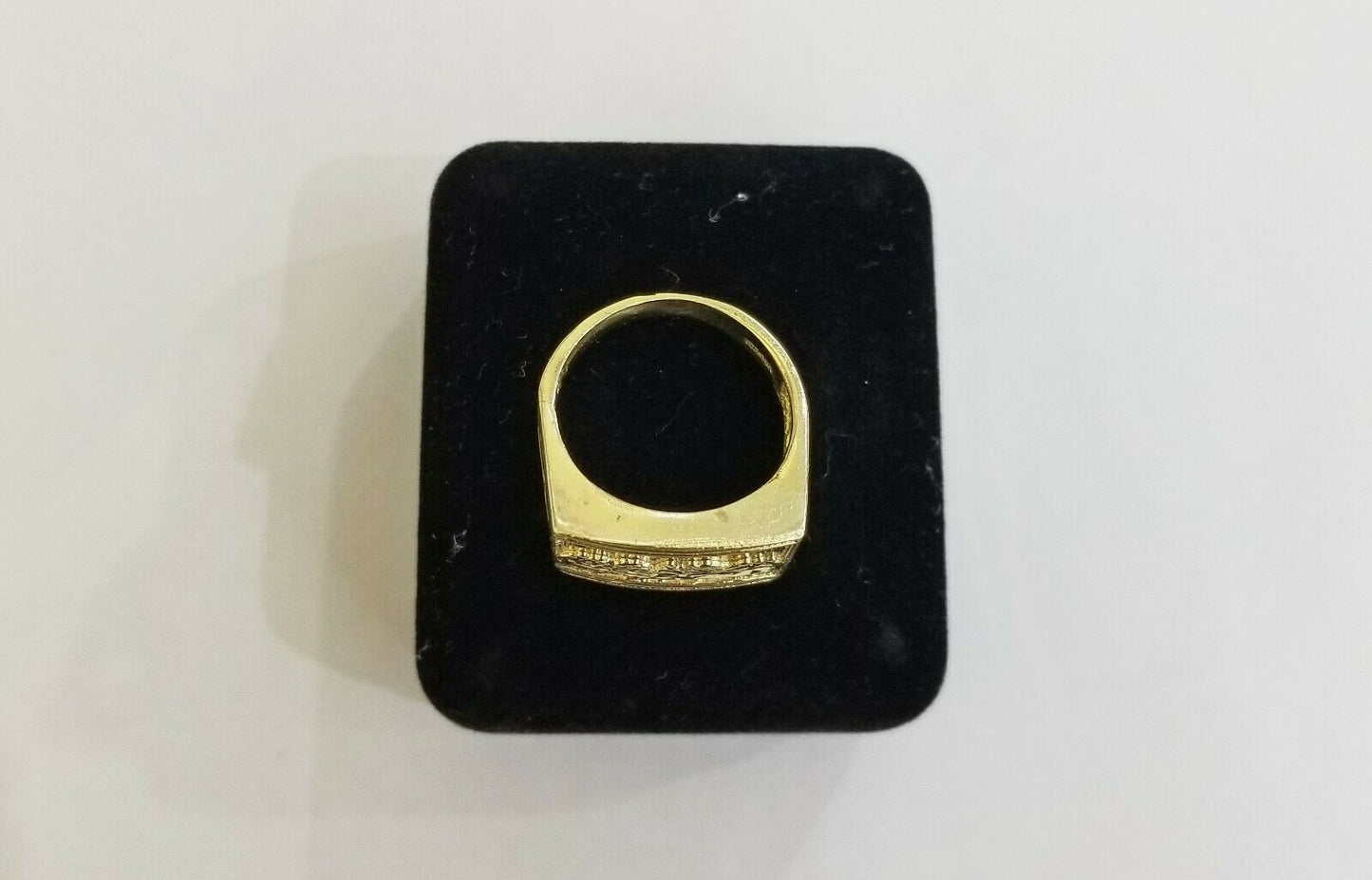 10k Real Yellow Gold Last Supper Ring Men's Ring, Size 10, Sizable cross design