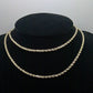 Real 10k Yellow Gold Rope Chain 24" 2.5 mm Necklace Diamond Cut Men Women 10kt
