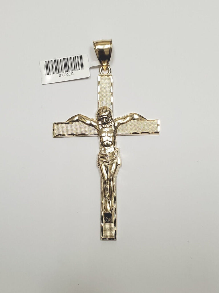 Dieci 10K Gold Textured Cross Pendant with Chain - 20470089 | HSN
