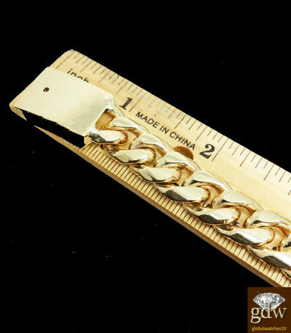 Real 10k Gold Solid Miami Cuban Bracelet, Hand Made Custom Box Lock,100 GRAMS