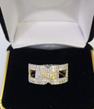 Real 10k Yellow Gold Diamond Ladies Ring Women Casual Engagement Wedding