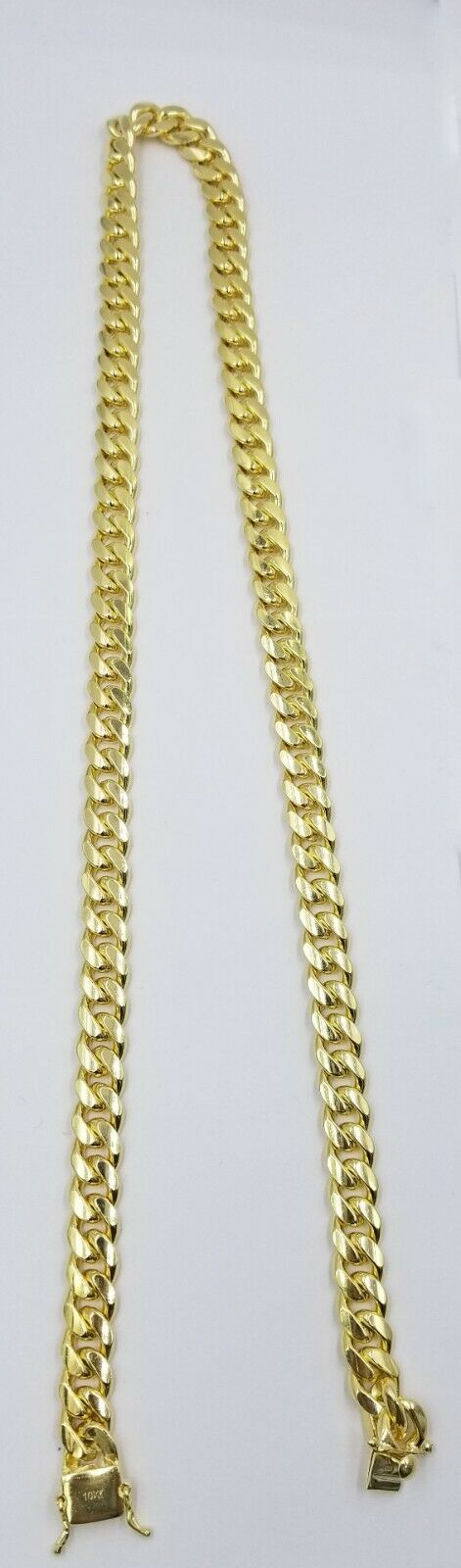 Real SOLID unisex 10k Yellow Gold Miami Cuban Chain 26 Inch Box lock Clasp 11 mm