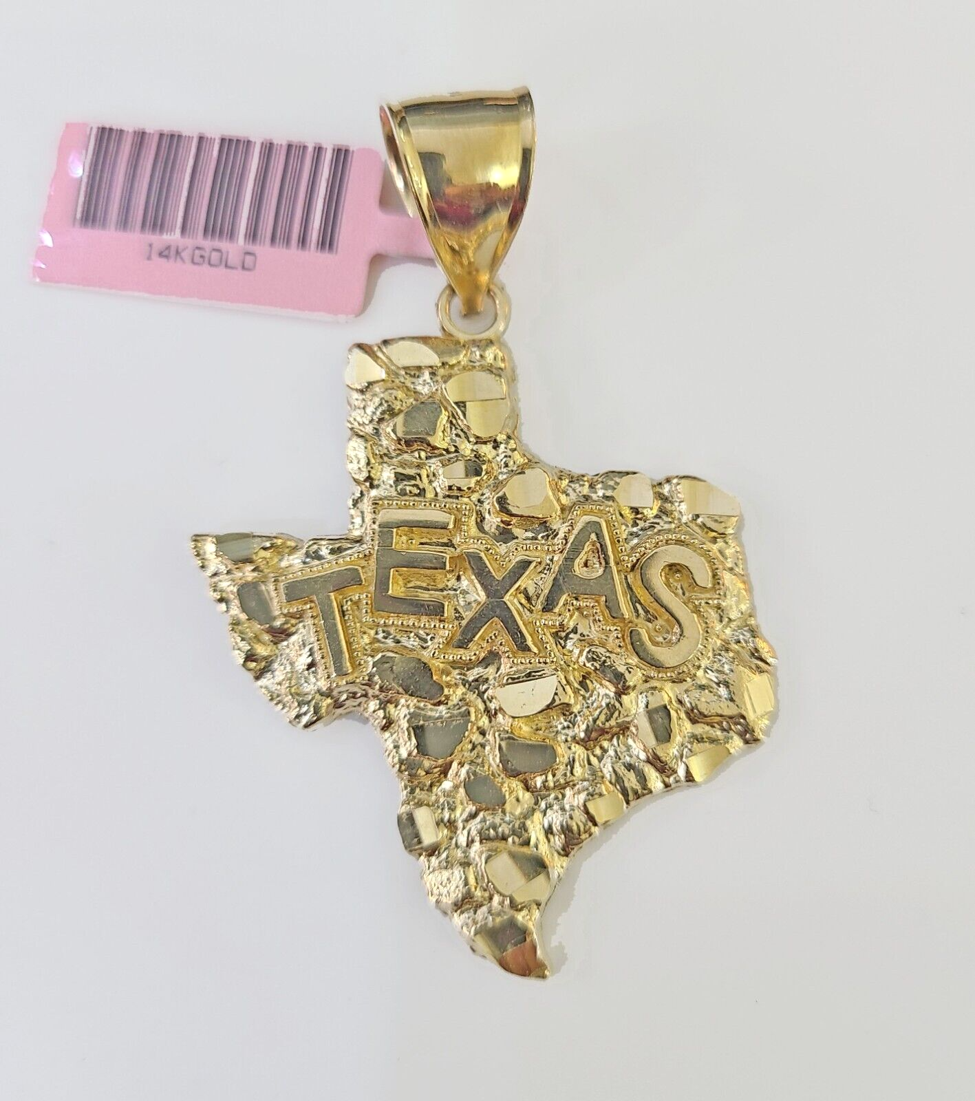 14k Yellow Gold Rope Chain & Texas Map Charm SET 5mm 24 Inches Necklace