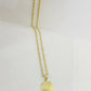 10k Yellow Gold Aztec Calendar charm and 3mm rope chain ,10kt Real Gold set