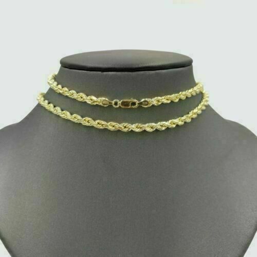 REAL 10k Yellow Gold Head Charm 1.75" Pendent 3mm Rope Chain 20 22 24