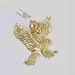 10k Gold Flying Eagle Pendant Rope Chain 3mm 26'' Necklace Set Real Genuine