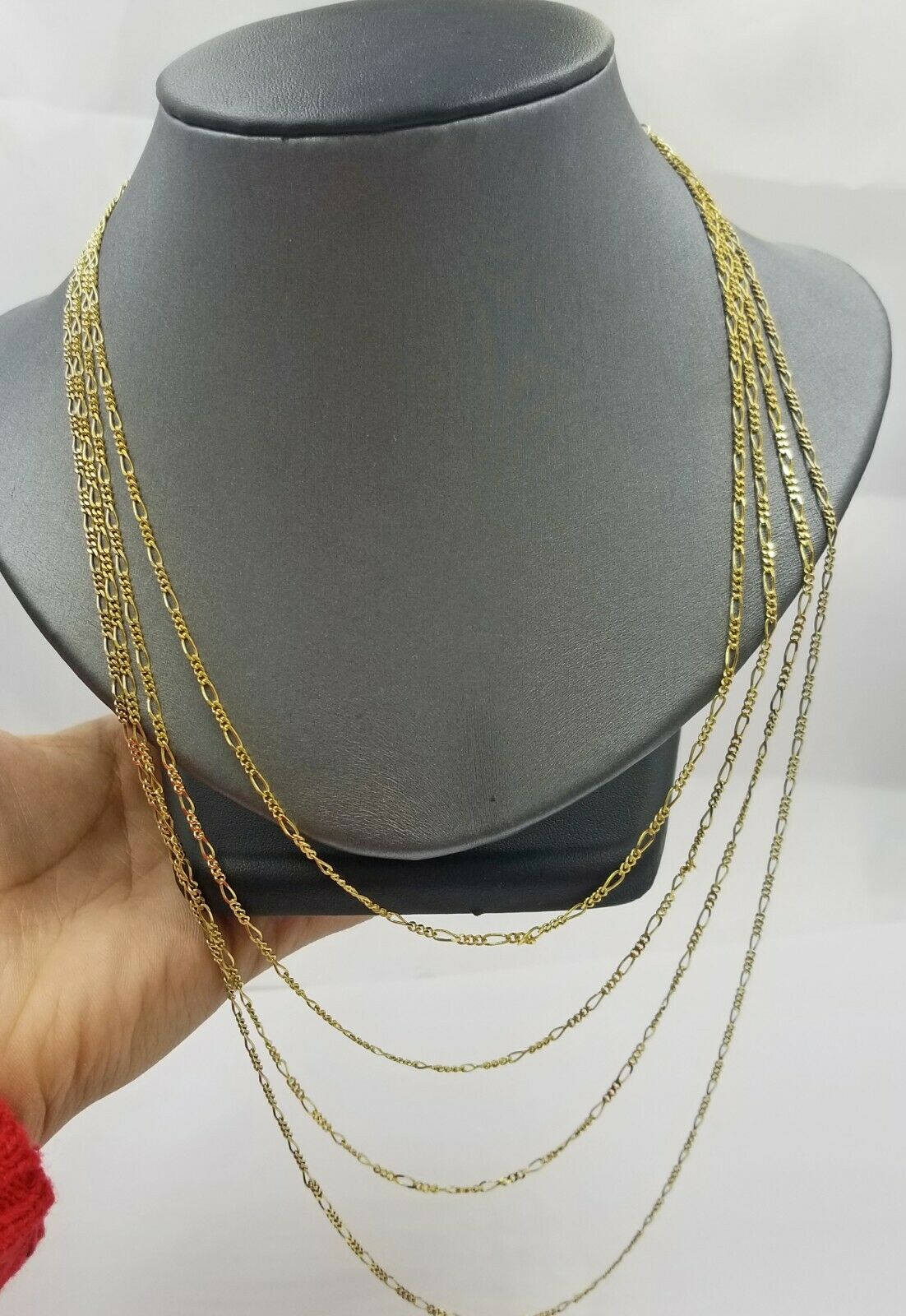 Real 14K Yellow Gold Figaro Link Chain Necklace 2mm 16" 18" 20" 22" 24" Solid