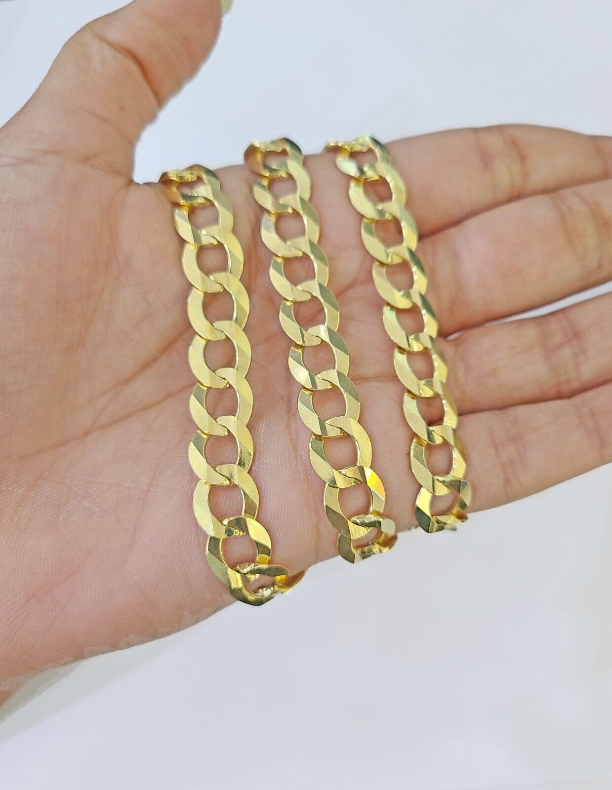 14k Gold Cuban Curb Link chain 9mm Solid 24 Inch Real Yellow Gold