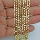 Solid Real 10k Gold Cuban Curb Link Chain 24" Necklace 5mm 10kt Yellow Gold