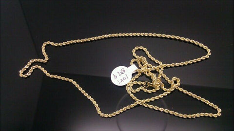 Brand New Real 10K Yellow Gold Rope Chain Necklace 22" Inch Men Women