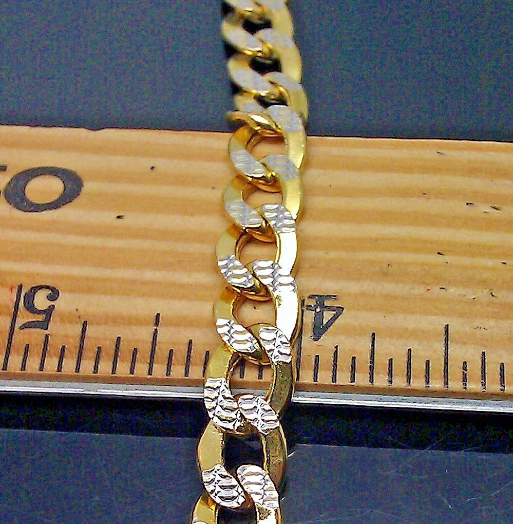 Real 10k Yellow Gold Cuban Curb Link Bracelet 9" Inch 8mm,Rope, Franco,Turkish N