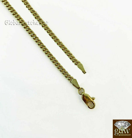 10k Gold Round Dollar Sign Pendant with Miami Cuban Chain in various Length Real