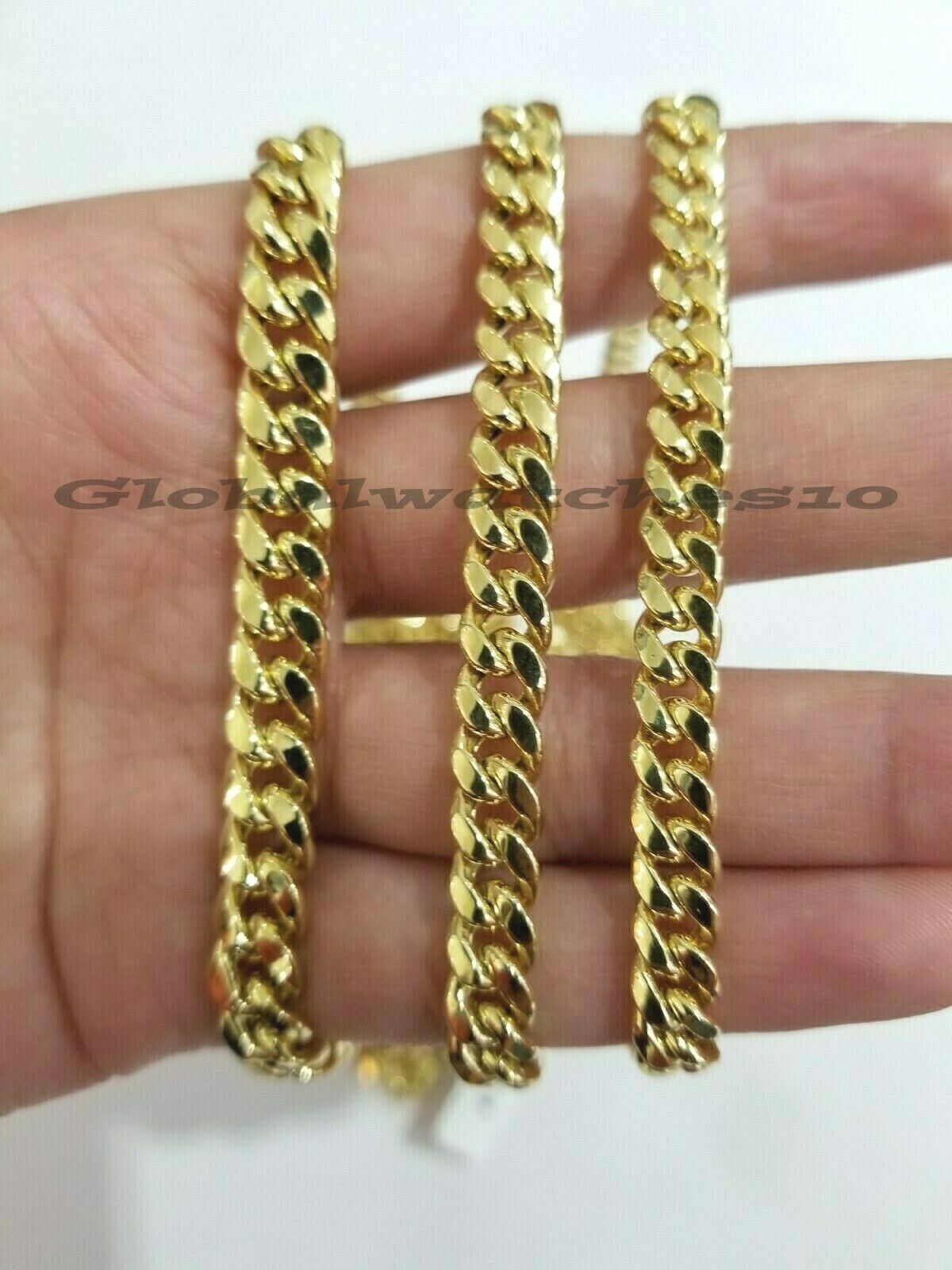 10k Gold Cuban Necklace chain 6mm 7mm 8mm 20 22 24 28 30 Inch Box Lock Real 10KT