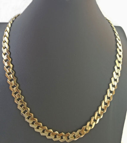10K Yellow Gold 13mm Royal Monaco Miami Link Chain Necklace 24" Inch Men's REAL