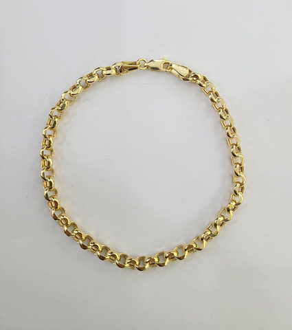 10k Yellow Gold Bracelet 5mm Rolo Chain 8" Inch Men Women 10kt Rolo Link