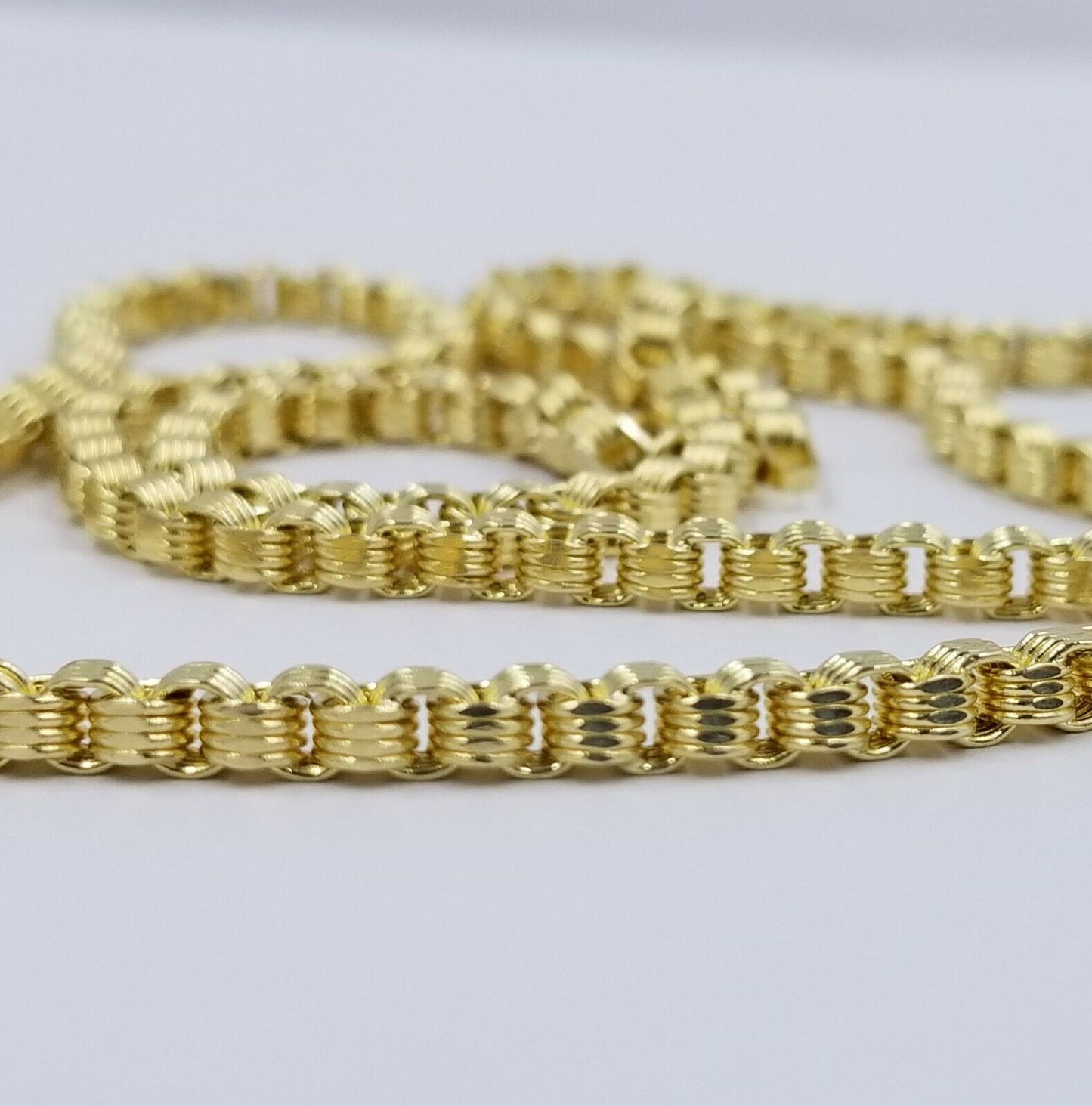 REAL 10k Gold Byzantine Chain Necklace Lobster Lock 3mm 20" 22 24" 26" Box Chino