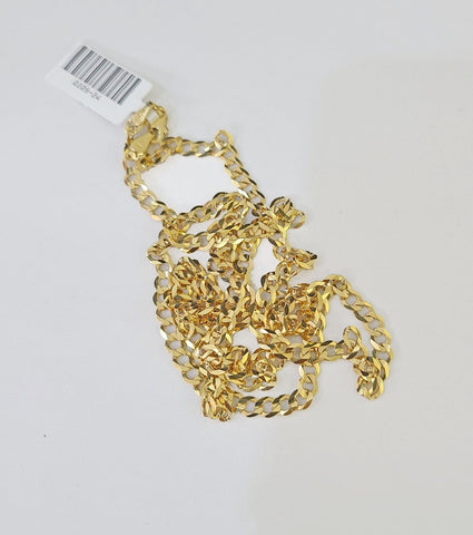 10k Gold Cuban Curb Link chain 3mm 20 Inch Real Yellow Gold Real Genuine