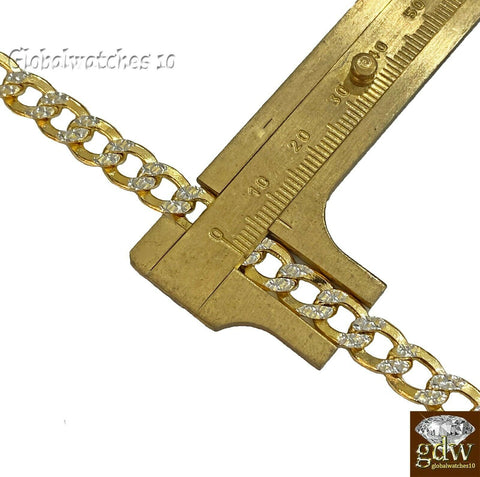 10k Gold Cuban Link Chain Diamond Cut 8mm 26 inch Lobster Lock Real Gold