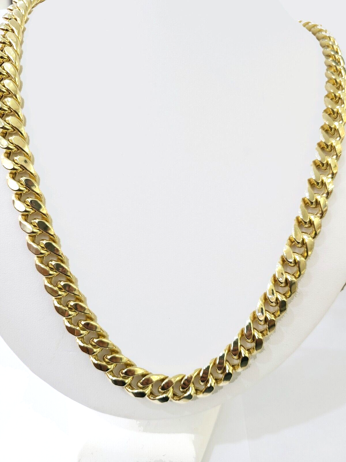 Real 14k Gold Miami Cuban Link Chain Necklace 11mm 26 inches Box lock 14kt