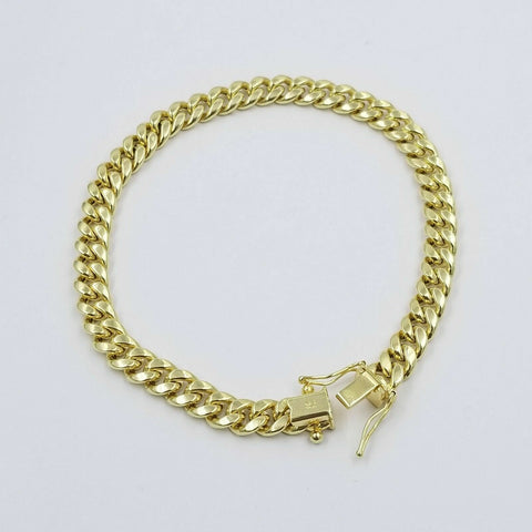 10k Yellow Gold Bracelet Ladies 7 inch Miami Cuban Link Real 10kt 6mm FOR Women