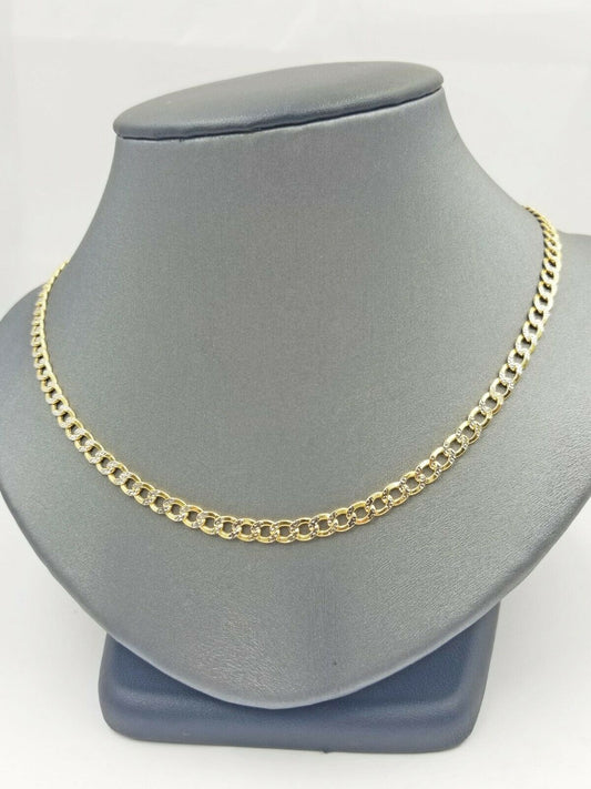 10K Yellow Gold 5mm Cuban Curb Link chain Necklace 18"-26" Diamond Cut Real