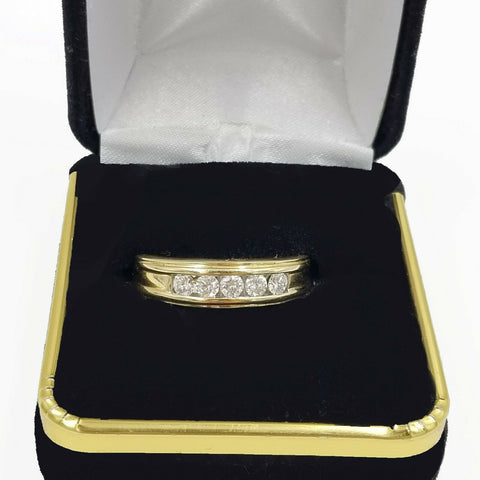 14k Yellow/White Gold Band Weeding Diamond Rings 0.50 CT Men's Band Ring, REAL