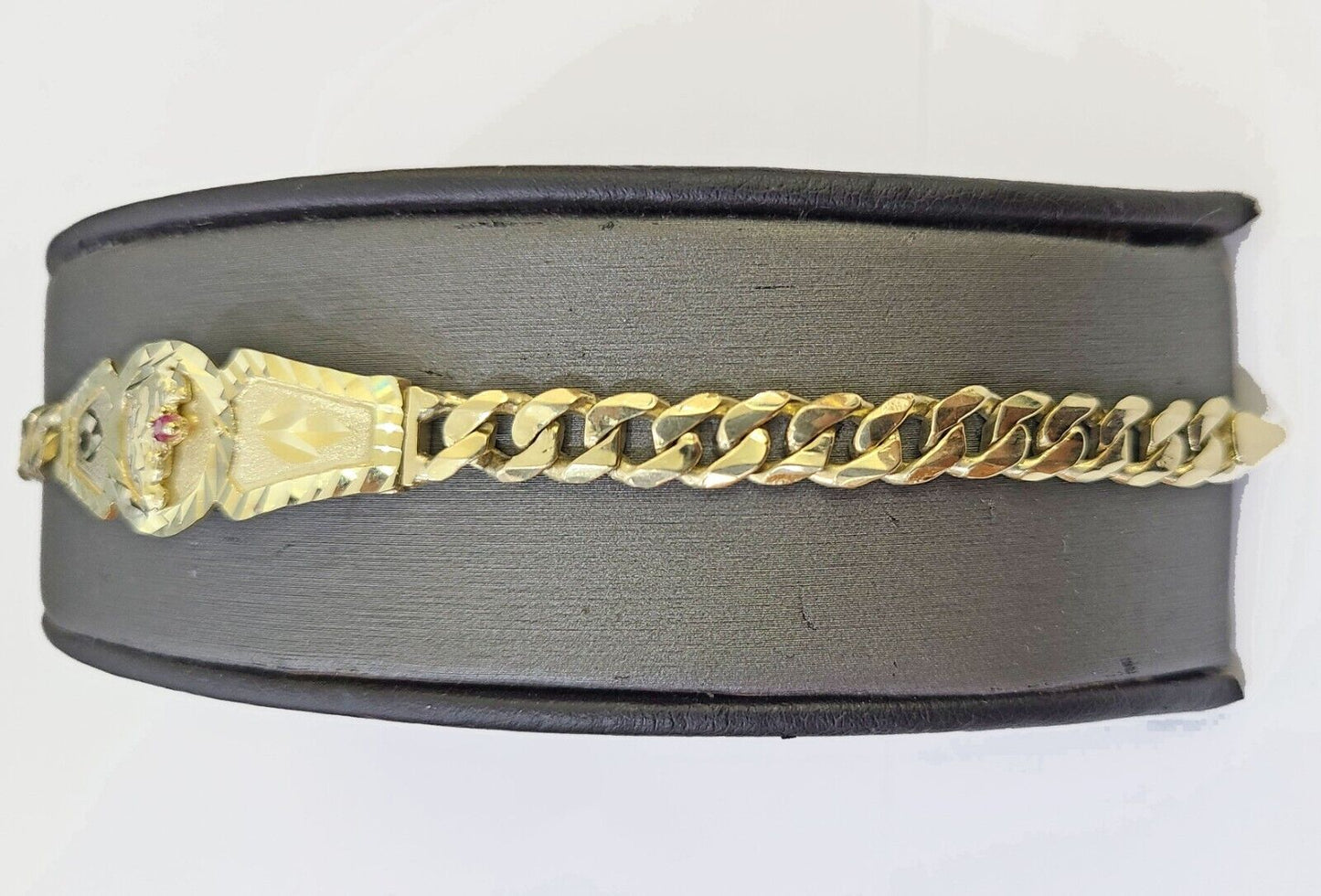 10k Gold St Lazaro Miami Cuban Bracelet Size 8" Inches 7mm 10kt Mens Ladies