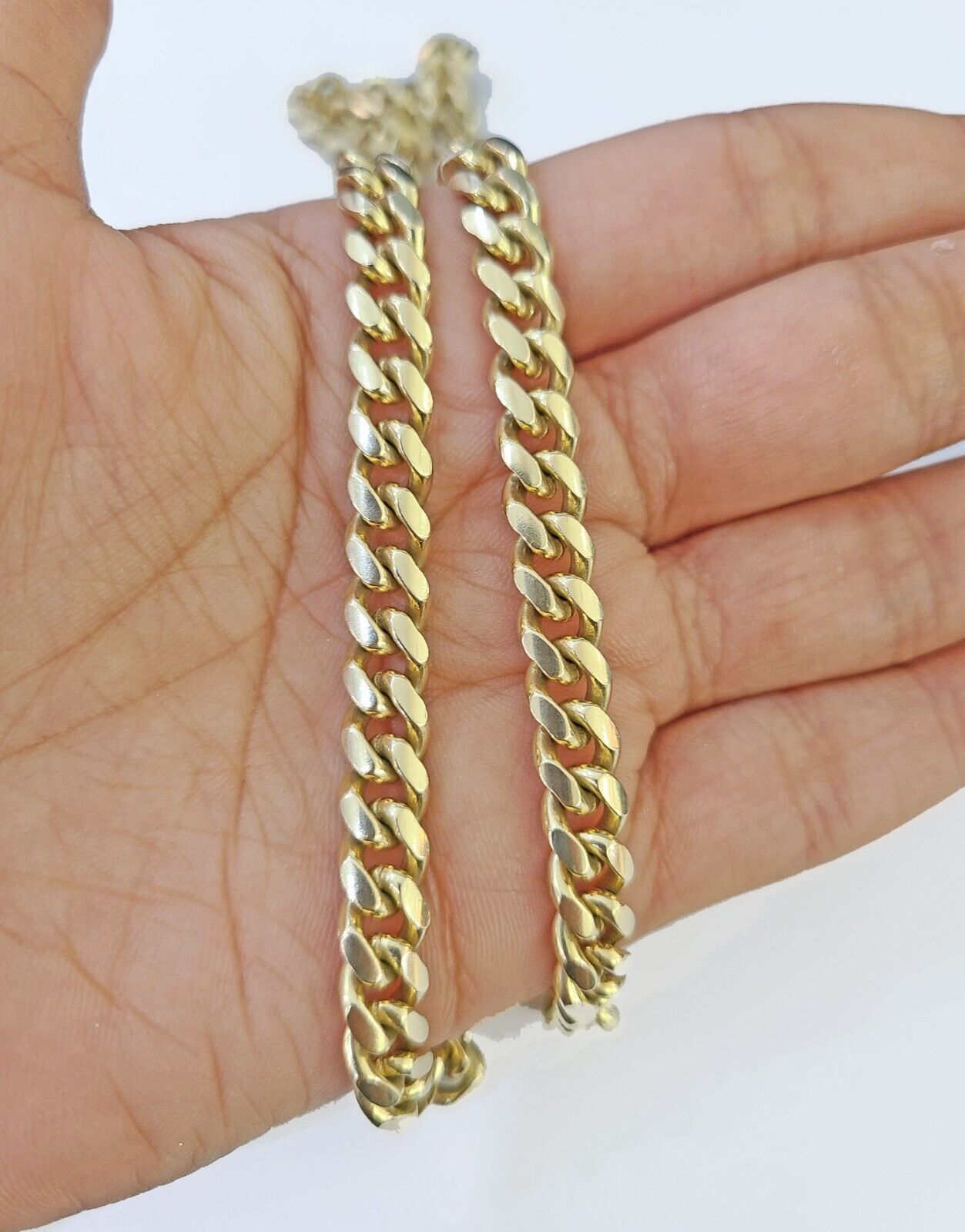 Best 14k Gold Miami Cuban Link Chain Necklace 7mm 24" Box Lock Real 14kt Yellow Gold