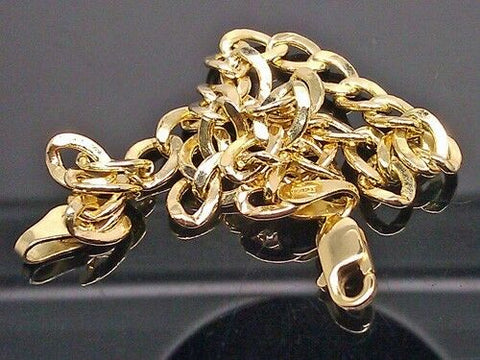 Real 10K Yellow Gold Cuban curb Link Bracelet 5mm 8 Inch Rope Franco Unisex