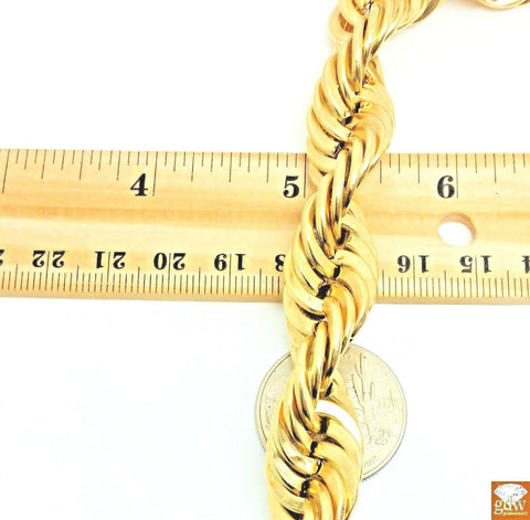 10k Real Gold Rope Chain Necklace 20 Inch15mm Men thick Brand NEW