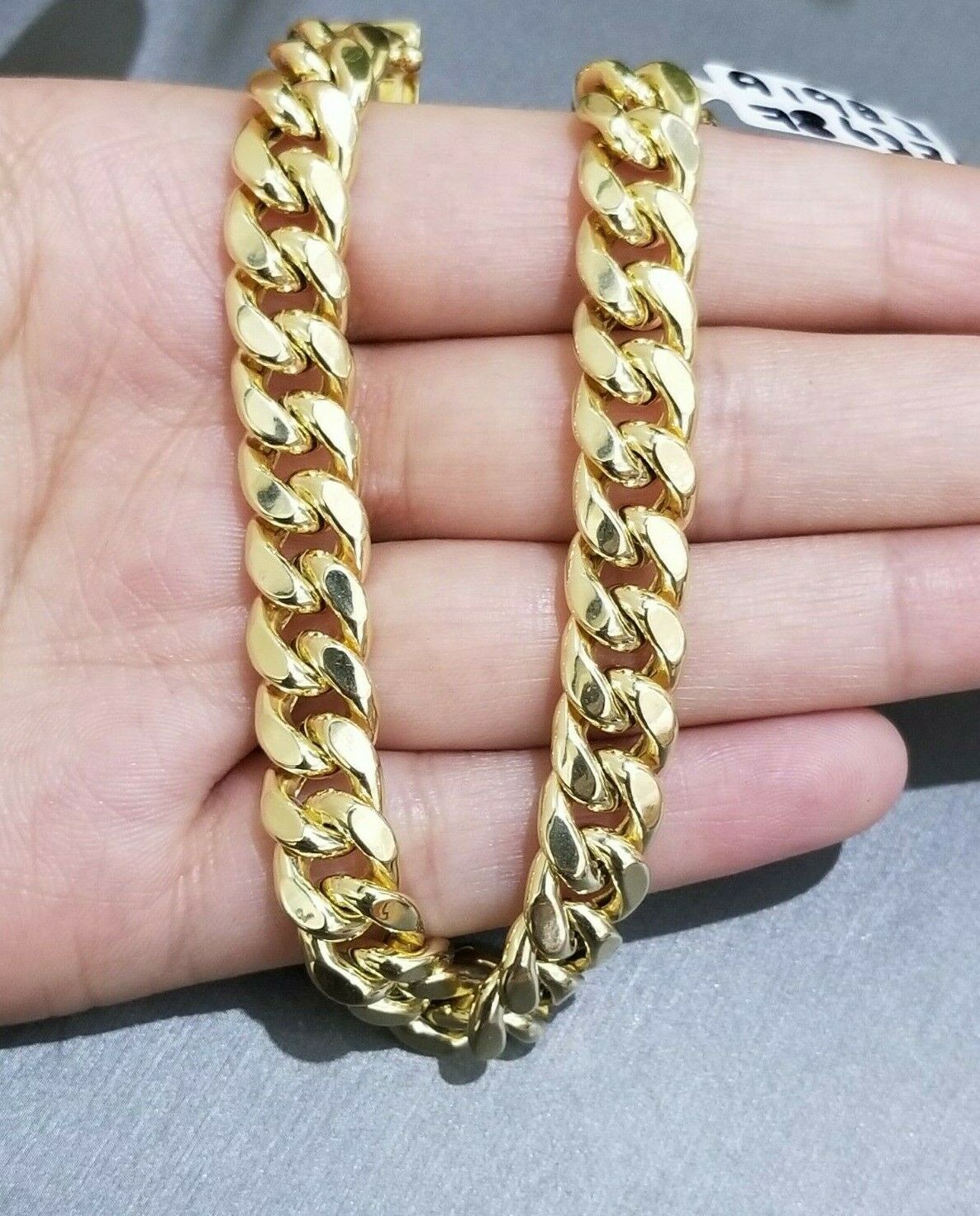 10k Yellow Gold Miami Cuban Men Bracelet 9" Inch 9MM Box Clasp REAL.