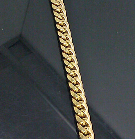 Men 10K Yellow Gold Miami Cuban Link Bracelet 7 mm 8" Inch Rope