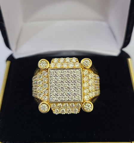 Real 10k Yellow Gold Diamond Mens Ring Band Wedding Casual Genuine Natural